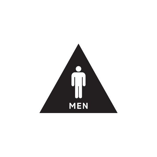 United Visual Products Men, 12" W x Triangle, Acrylic UVT24T-BLACK - main